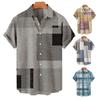 Krátké rukávy Klopa Pánská košile Geometrický potisk Knoflíky Zapínání Absorpce potu Prodyšné Ležérní Proužkovaná košile s havajským potiskem Streetwear