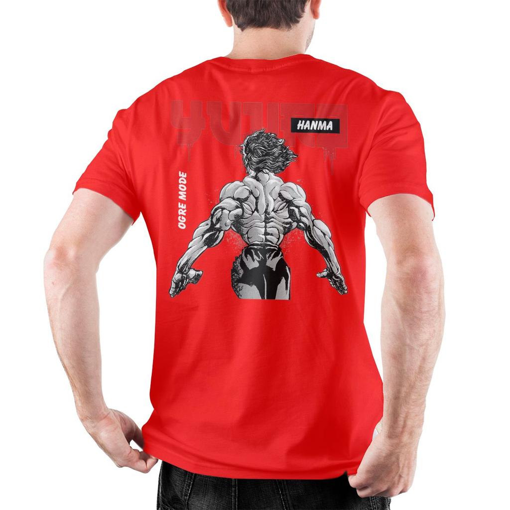 Men's Yujiro The Demon Back Baki Hanma T Shirts Anime Cotton Clothing Unique Short Sleeve O Neck Tees Printing T-Shirts