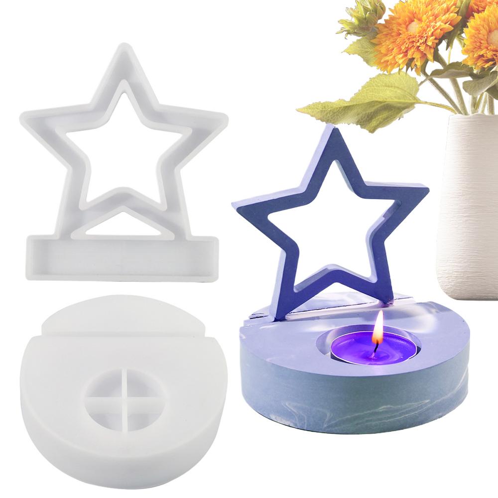 Star Casting Mold 2X Pack 3D Pumpkin Silicone Mold Fragrance Candlestick Making Mold For Plaster Cement Crafts Decorations