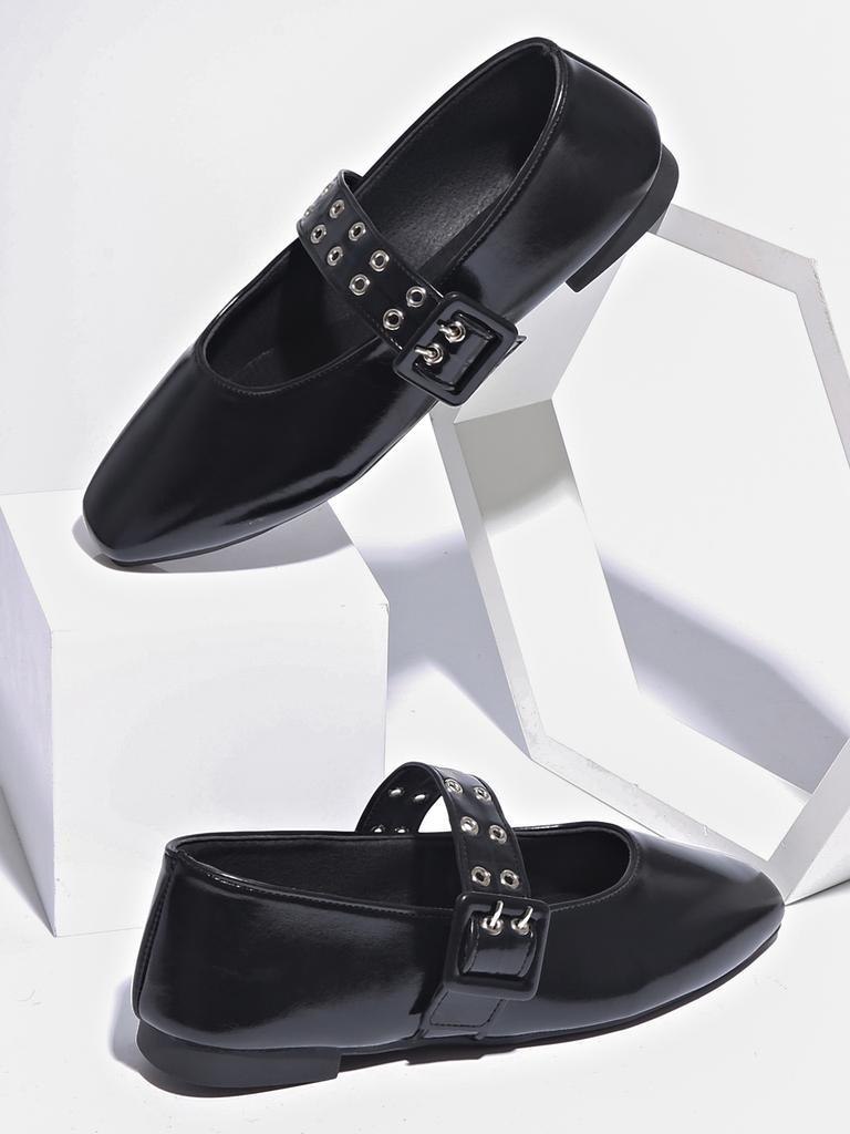 Fashion Women Flat Shoes Round Toe Luxury Shallow Sneakers Fashion Buckle Strap Loafers Women Ballet Comfortable Mary Jane Shoes Women