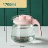 Glass Water Pitcher Ice Water Tea Pot with Lid Heat Resistant Juice Jug with Precise Scale Line Iced Coffee Milk Drinking Kettle