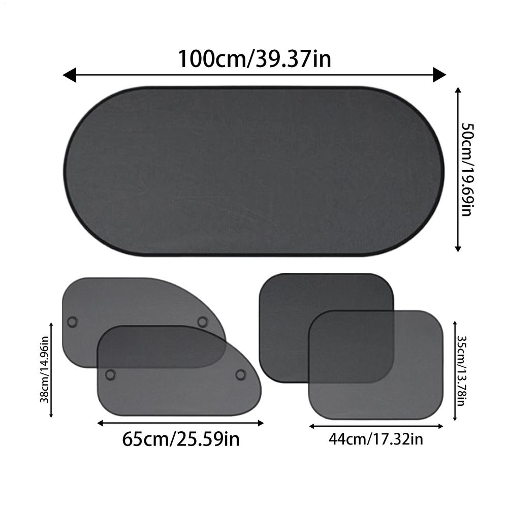 Car Window Shade Auto Window Shades 5 Pack Light Block Anti-Glare Cooling UV Protection Heat Resistant For Camping Outdoor