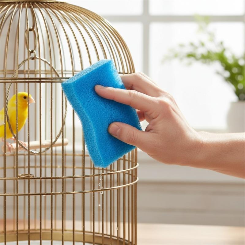 Efficient Cleaning Sponges Featuring Coarse and Smooth Sided for Pet Enclosures Home Area Random Color