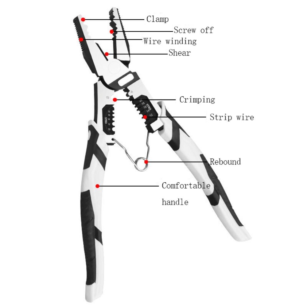 Standard aperture Wire Stripper Non-slip Wire Stripping Pliers Electrician Crimpe Pliers  Household