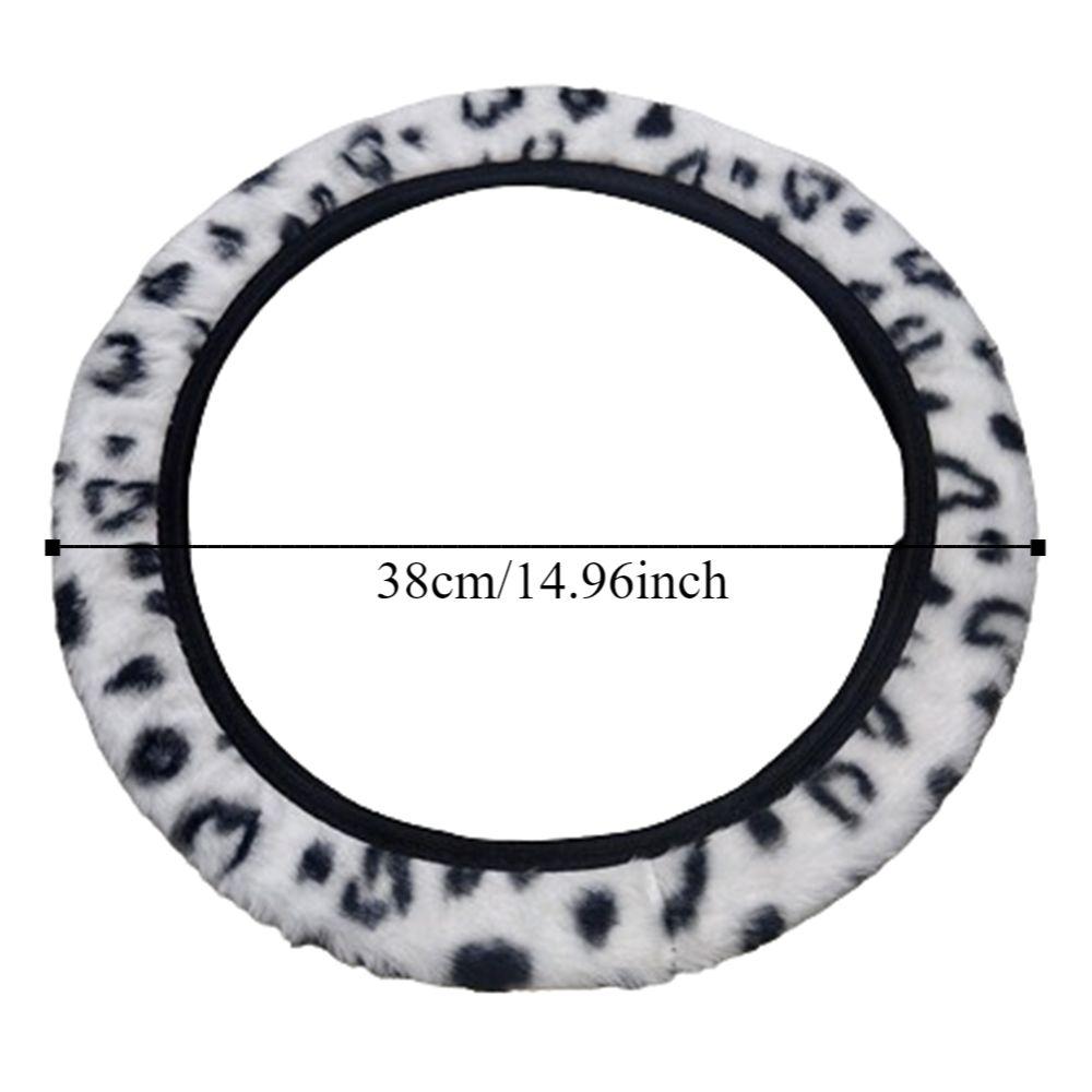 Warm&Cozy Car Steer Wheel Protector Leopard Heart Print Winter Teering Wheel Cover  Women Men