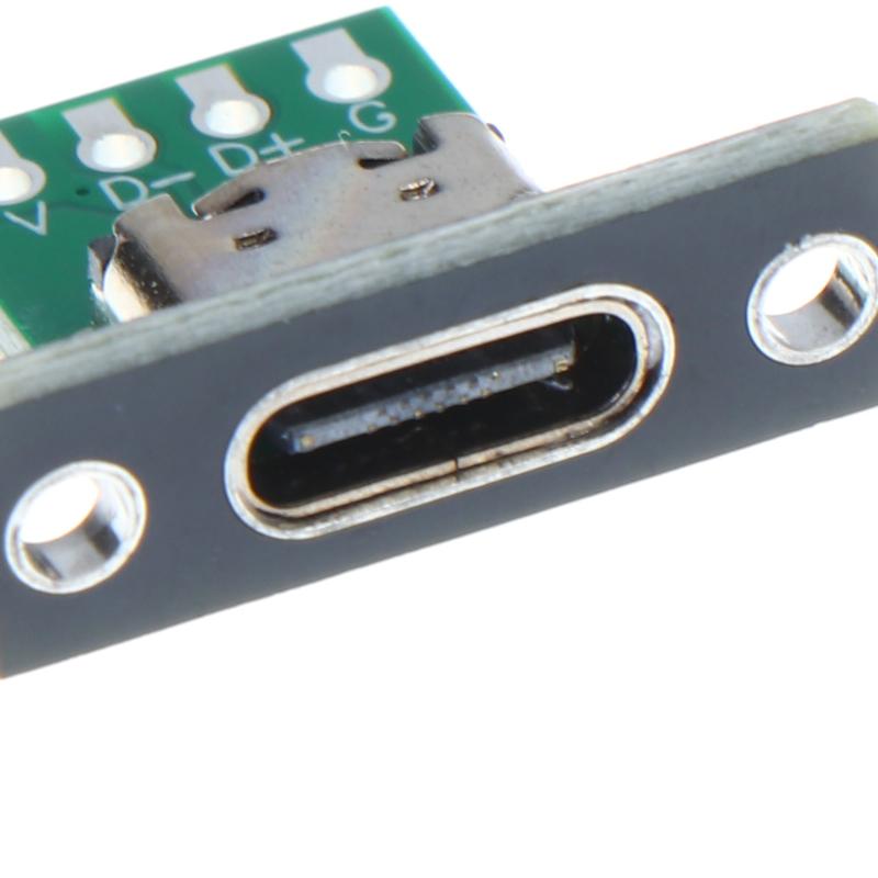 5/10/20Pcs Type-C Usb Jack 3.1 Type-C 4Pin 2Pin Female Connector Jack Charging Port Usb 3.1 Type C Socket With Fixing Plate