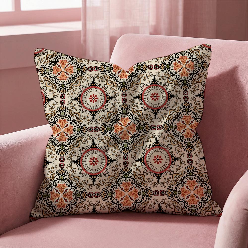 Snycler Boho Carpet Pattern Cushion Cover Multi-Scene Pillow Cover for Home & Car - Reversible, Soft & Durable for Daily Use
