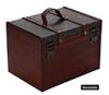 Antique-style wooden box with embossed details and retro rivet decoration for small items