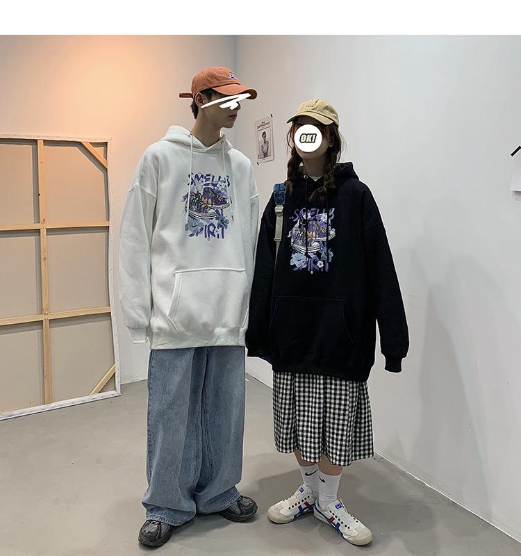 2026 Spring/Autumn Korean Style Couple's Casual Hooded Sweatshirt - Trendy Hong Kong Pullover.