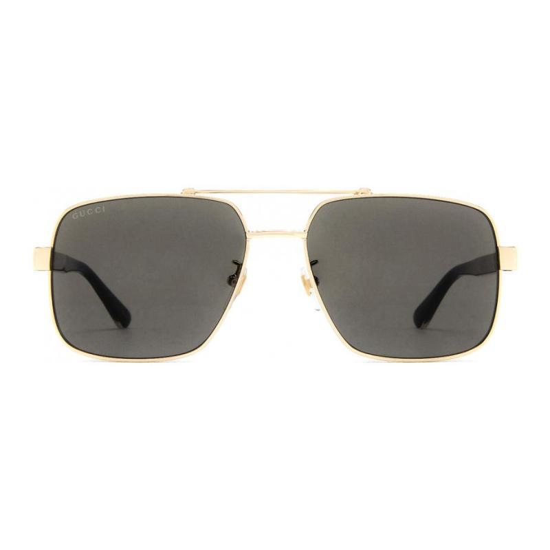 GUCCI Monogram Irregular Sunglasses Men's Gold