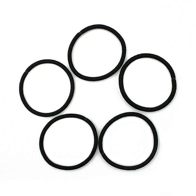 40 Pcsblack Elastic Rope Ring Hairband Women Girls Hair Band Tie Ponytail Holder