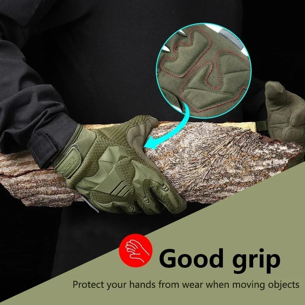 Camo Gloves Men Outdoor Hunting Hiking Climbing Sports Camping Combat Anti-skid Cycling Bike Full Finger Mittens Women