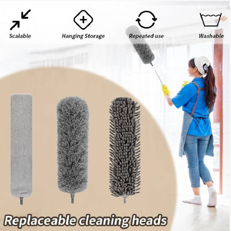 Duster Microfiber Kit With Scalable Handle Household Cleaning Sweeping Tools