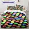 M&M's Bettwäsche mit individuellem Namensmuster, Steppbett-Set, Bettbezug, Kissenbezug, Heim-Geburtstagsgeschenk(1 Bettbezug + 2 Kissenbezüge, ohne Füllung)