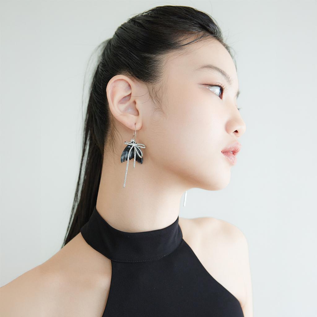 Lovuee Black Angel Wing Earrings