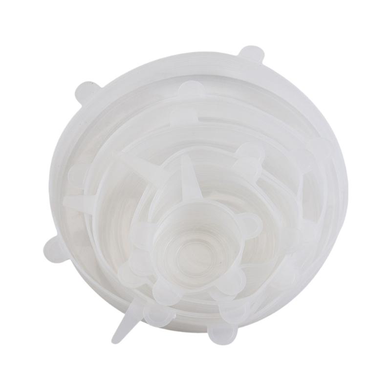 6PCs Silicone Food Covers With Smile Design Stretchable Efficient Lids Silicone Bowl Covers For Kitchen Storage