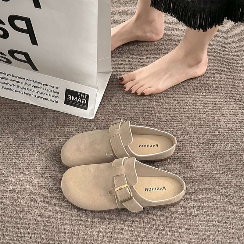 Fashion Shoes Woman's Slippers Cover Toe Slides Loafers 2025 Retro Spring Shoes Ladies' Slippers Cover Toe Slipers Women Loafers 2025 Sl