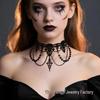 Gothic Lolita Lace Pearl Choker - European & American Retro Necklace for Halloween