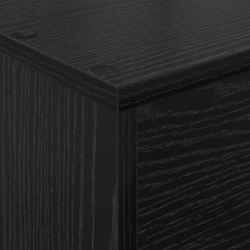 Magazine Rack Black Oak Effect 70 x 41 x 96 cm Engineered Wood
