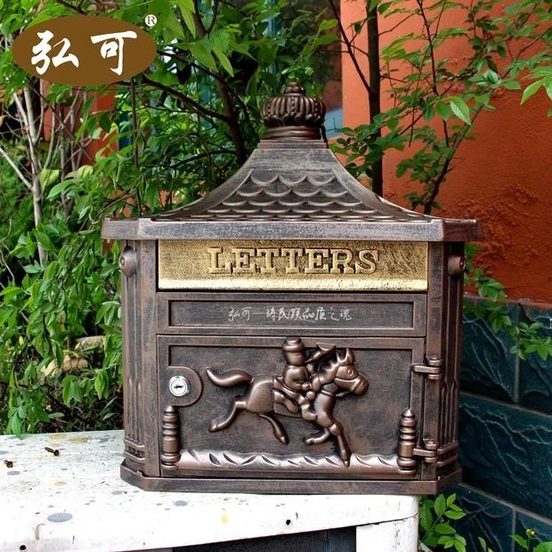 

Antique Letterbox Outdoor Street Home Mailbox for Newspaper Post Mail Letter Box Case Courtyard Decoration Vintage Mailboxes
