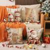 Cartoon Snowman Printed Pillow Cover Christmas Decoration Cookie Man Cute Cushion Living Room Sofa Cushion Cover