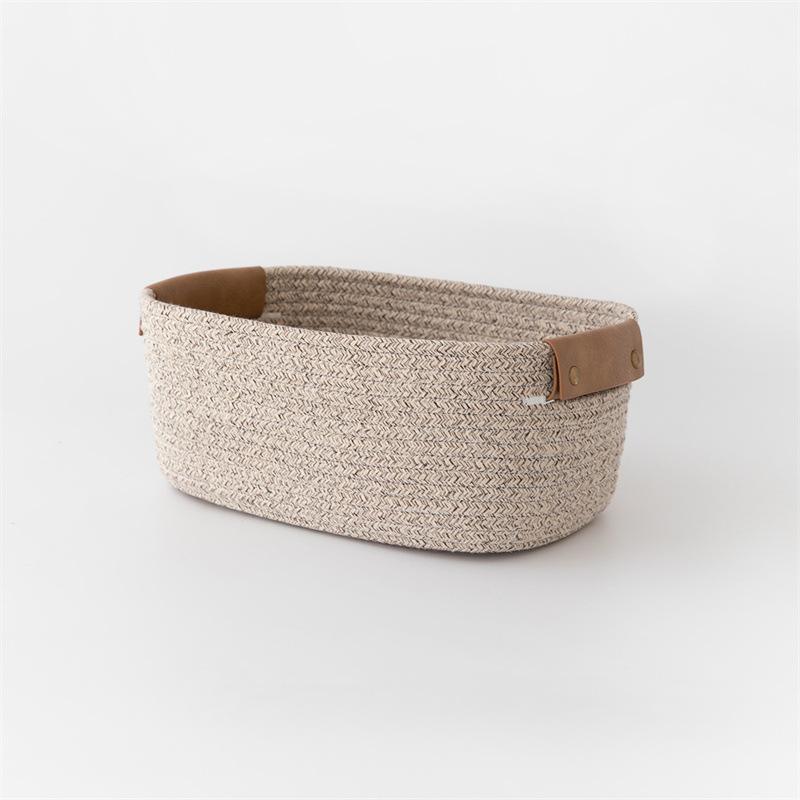 1pcs Eco-Friendly Cotton Rope Desktop Storage Basket Home Living Room Bedroom Cosmetic Snack Toy Organizer Storage Basket
