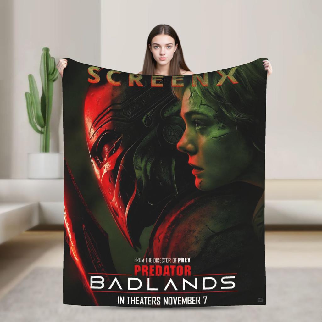 Predator Badlands 2025 Movies Warm Soft Blanket  Decorative Plush Throw Blanket Funny Couch Bed Flannel Bedspread Sofa Bed Cover