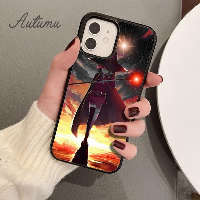 Anime megumin konosuba Etui na telefon dla iPhone 11 12 13 14 Pro Max mini X XR XS SE 2020 5 6S 7 8 Plus Samsung Galaxy S21 S22 Pokrowiec