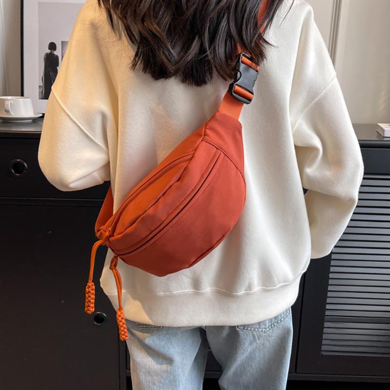 Chest Bag Banana Bag for Women Sling Crossbody Waist Pack Canvas Running Waist Bag Casual Fanny Packs Sport Half Moon Belt Bag