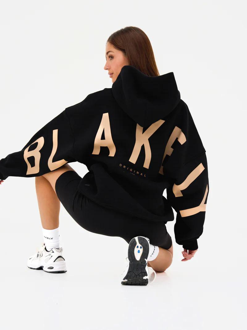 Unisex European & American Pure Cotton Hooded Sweatshirt with Bold Letter Print S