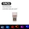 4Pcs Car Mini USB LED Ambient Light Portable Plug and Play Decorative Atmosphere Lamps for Interior Environment Flashing Light