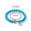 Fashion 8mm Crystal Healing Natural Mens Tiger Eye Lava Stone Gemstone Turquoise Beaded Black Gallstone Cross Bracelet Jewelry
