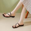 Toe Slippers New Summer Flat Sandals with Skirt Roman Straps Beach Sandals