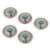 5 Pieces Round Floral Rivet Buttons with Case Back for Wallets