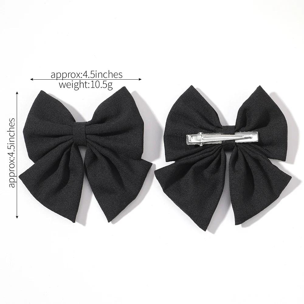 2pcs/set 4.5" Cheer Bows Hair Clip for Kids Lovely Grosgrain Ribbon Hairgripes Girls Delicate Bowknot Hair Pins Headwear Set