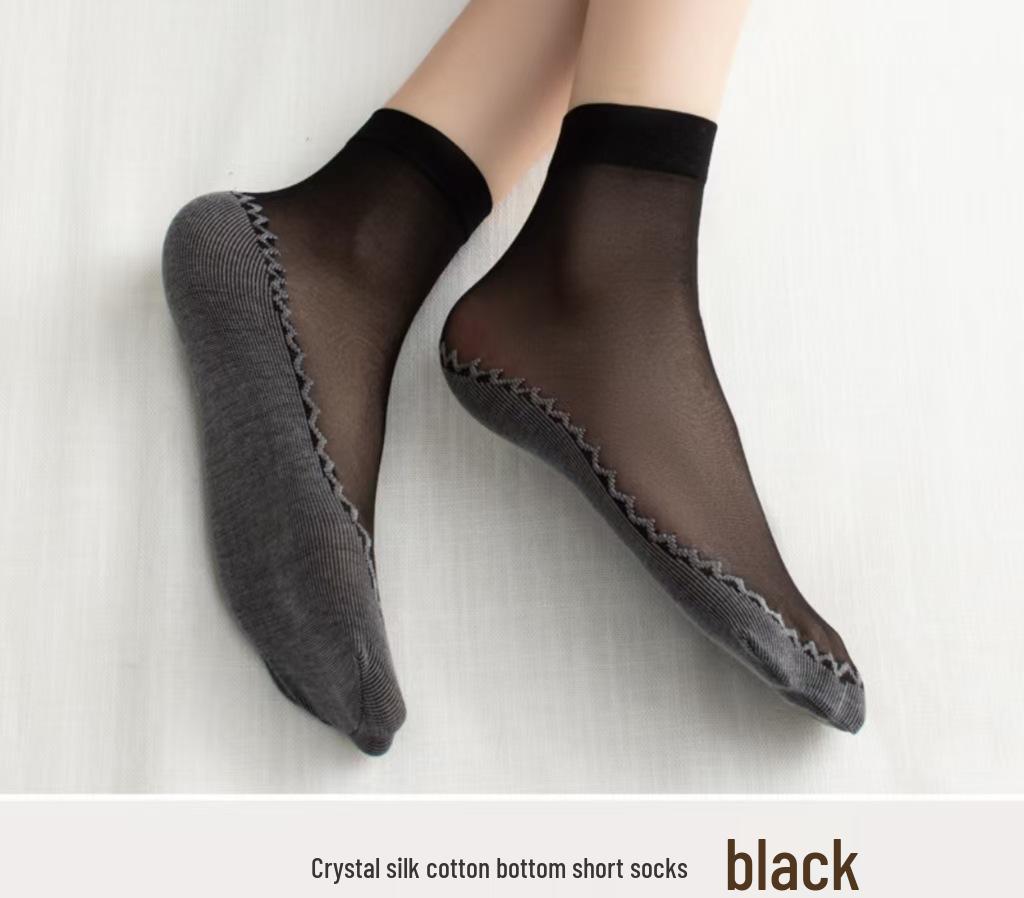 Women's Non-Slip Sheer Silk Socks - Thin, Wear-Resistant, Anti-Snagging Spring/Fall Stockings