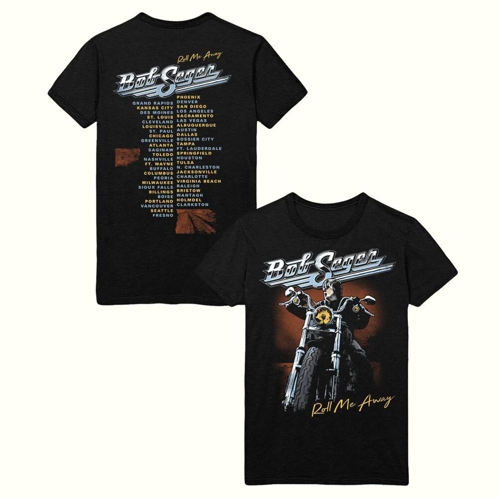 Bob Seeger Roll Me Away Cycle Double Sided T-Shirt S