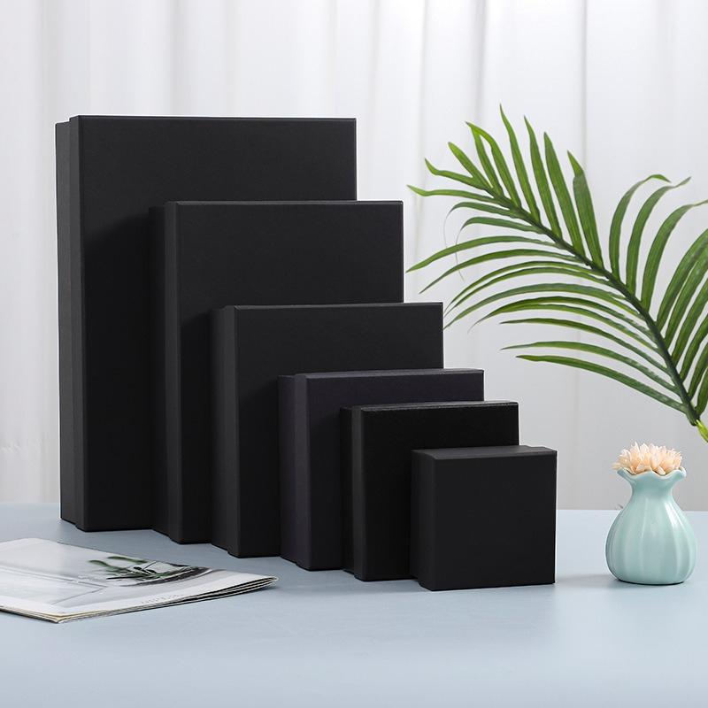Jewelry Gift Boxes Set Black White Kraft Paper Earring Ring Necklace Storage Case Travel Wedding Dustproof Organizer Wedding Favor Christmas Gift Box