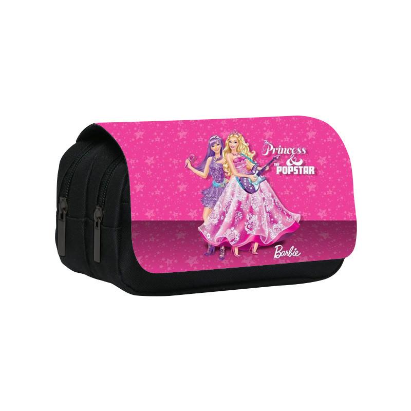Barbie Princess Double Layer Pencil Case With Large Capacity For Kids School Supplies