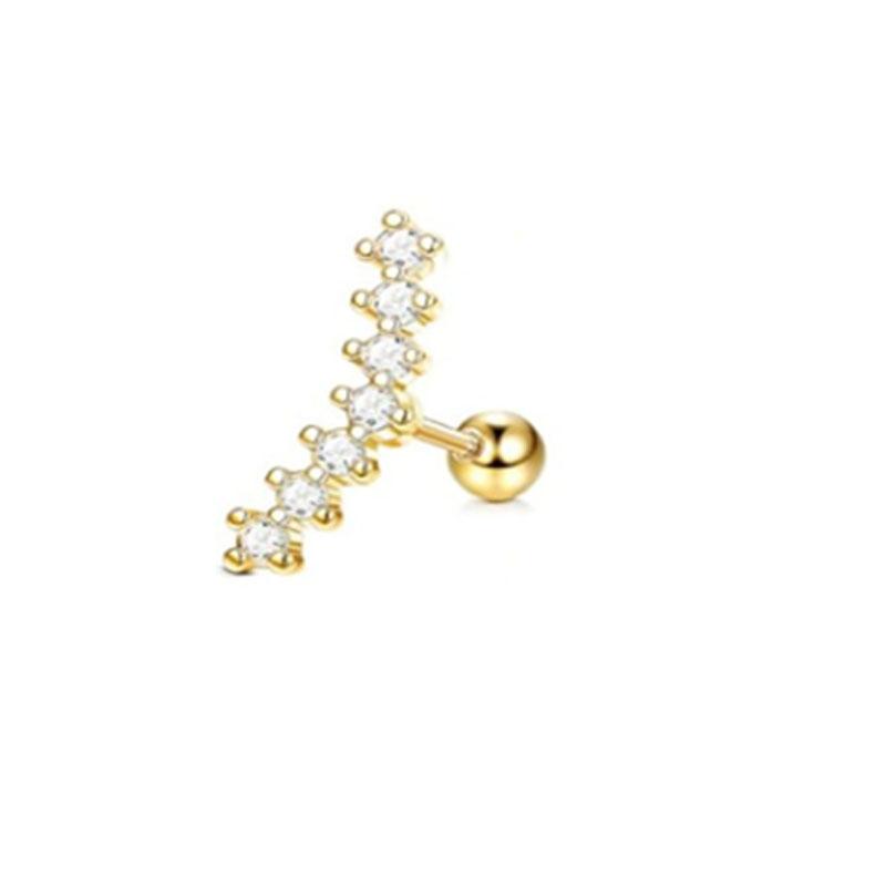 1Pc 16G Stainless Steel Screw Back Stud Earrings for Women Men, Fashion Cubic Zerconia Cartilage Conch Helix Ear Piercing Jewels