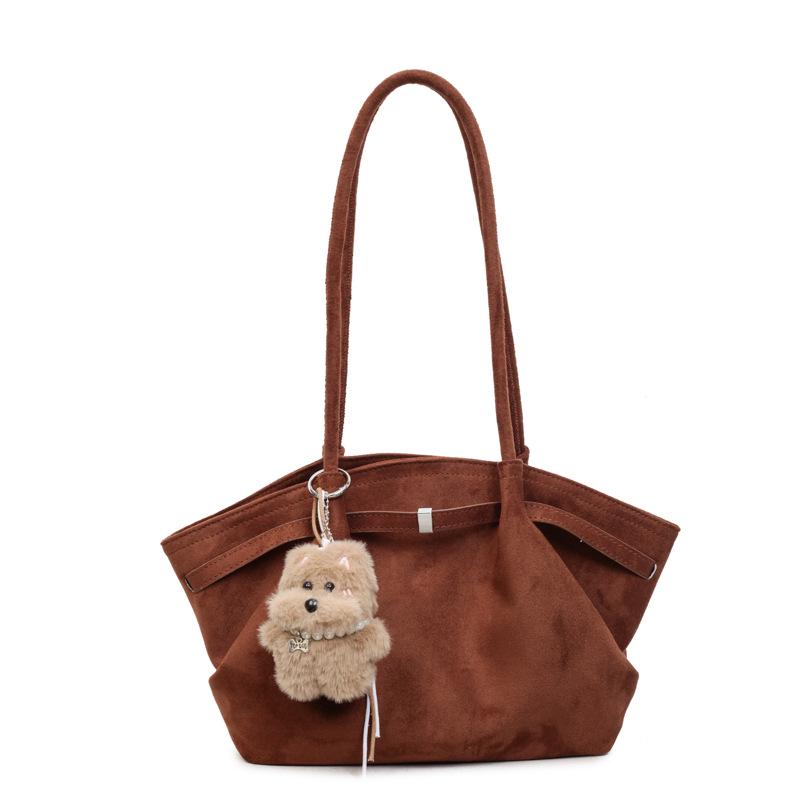 Trendy Large Capacity Women s Suede Shoulder Bag 2025 - New Korean Niche Design No Pendant 37 Yuan