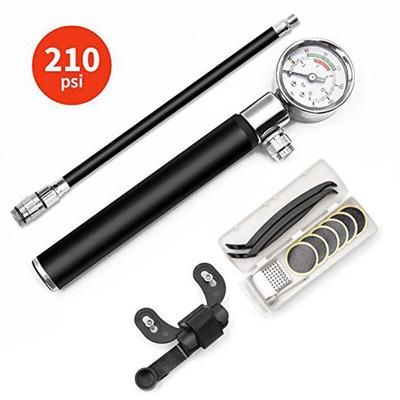 High-Pressure Bicycle Air Pump with Gauge and Tire Repair Kit