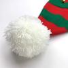 Christmas Hat with Bells Plush Ball Decor Red Green Patchwork Color Breathable Santa Claus Hat Daily Party Wear