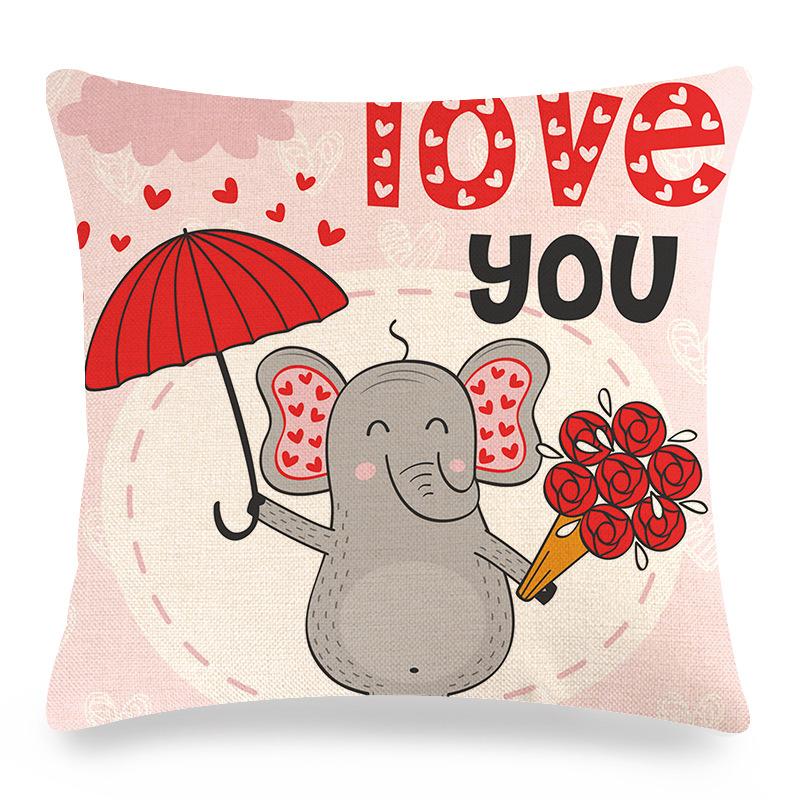 Home Decor Valentine'S Love Themed Decorative Pillow Covers Pattern Cushion Cover Suitable For Sofa Bedroom Car Pillow Cover