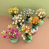 1Pcs 1:12 Dollhouse Simulation Vase Flower Outdoor Diy Accessories Miniature Resin Colorful Floral Plants Potted Model