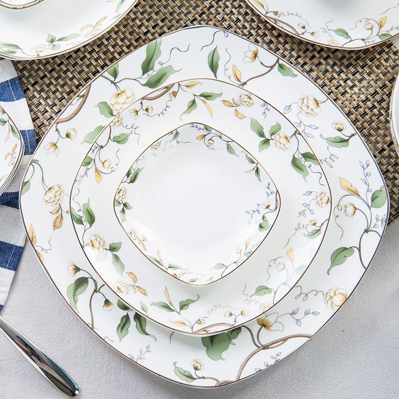 7-Inch Round Bone China Porcelain Plate - Chinese Style Tableware