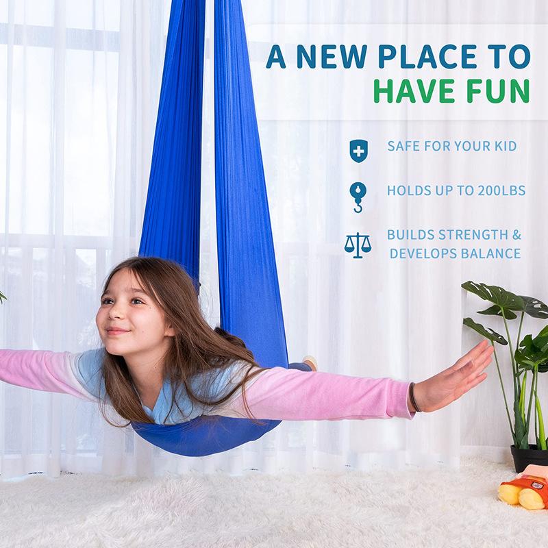 High Elasticity Children's Hammock Children's Sensory Therapy Swing Indoor and Outdoor Swing Hanging Chair Aerial Yoga Hammock