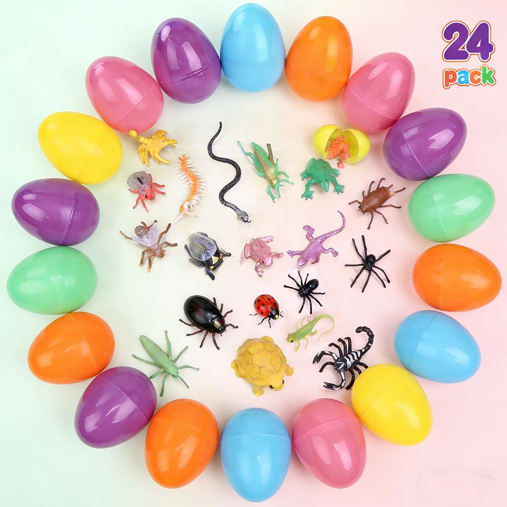 24-piece Surprise Egg Set With Realistic Insect Toys, An Educational And Fun Toy For Children (gacha/capsule Toy).