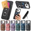 Magnetic Ring Holder Cards Solt Wallet Protective Leather Case for IPhone 17 Pro Max 16 Plus 15 14 13 12 11 Air 16E Phone Cover