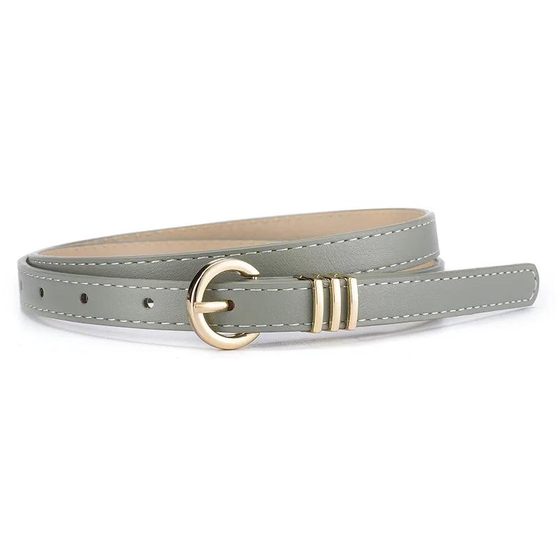 Width 1.4Cm Fashion Simple Women'S Belt Versatile Dress Jeans Accessories Girdle Gothic Retro Gold Pin Buckle Thin Waistband